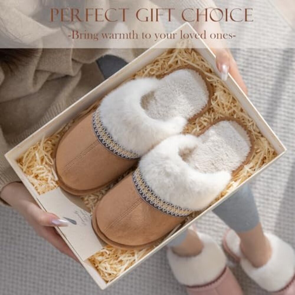 Women's Cozy Memory Foam Slippers, Anti-Skid Sole, Faux Fur, Slip-On - Picture 7 of 8